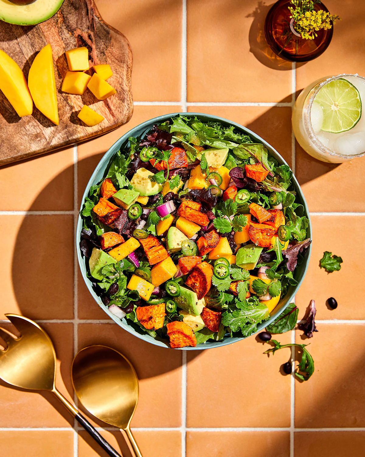  Roasted Sweet Potato, Mango, Black Bean & Avocado Salad 